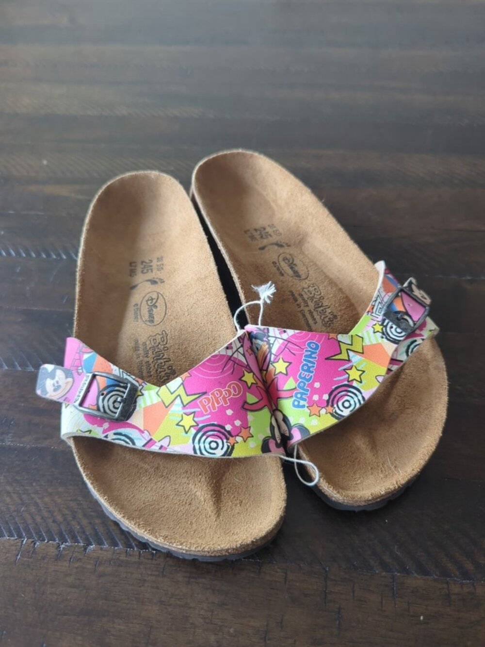 Disney Birkenstock Birki’s Menorca Slide Sandals Pippo Paperino Size 7 Mickey